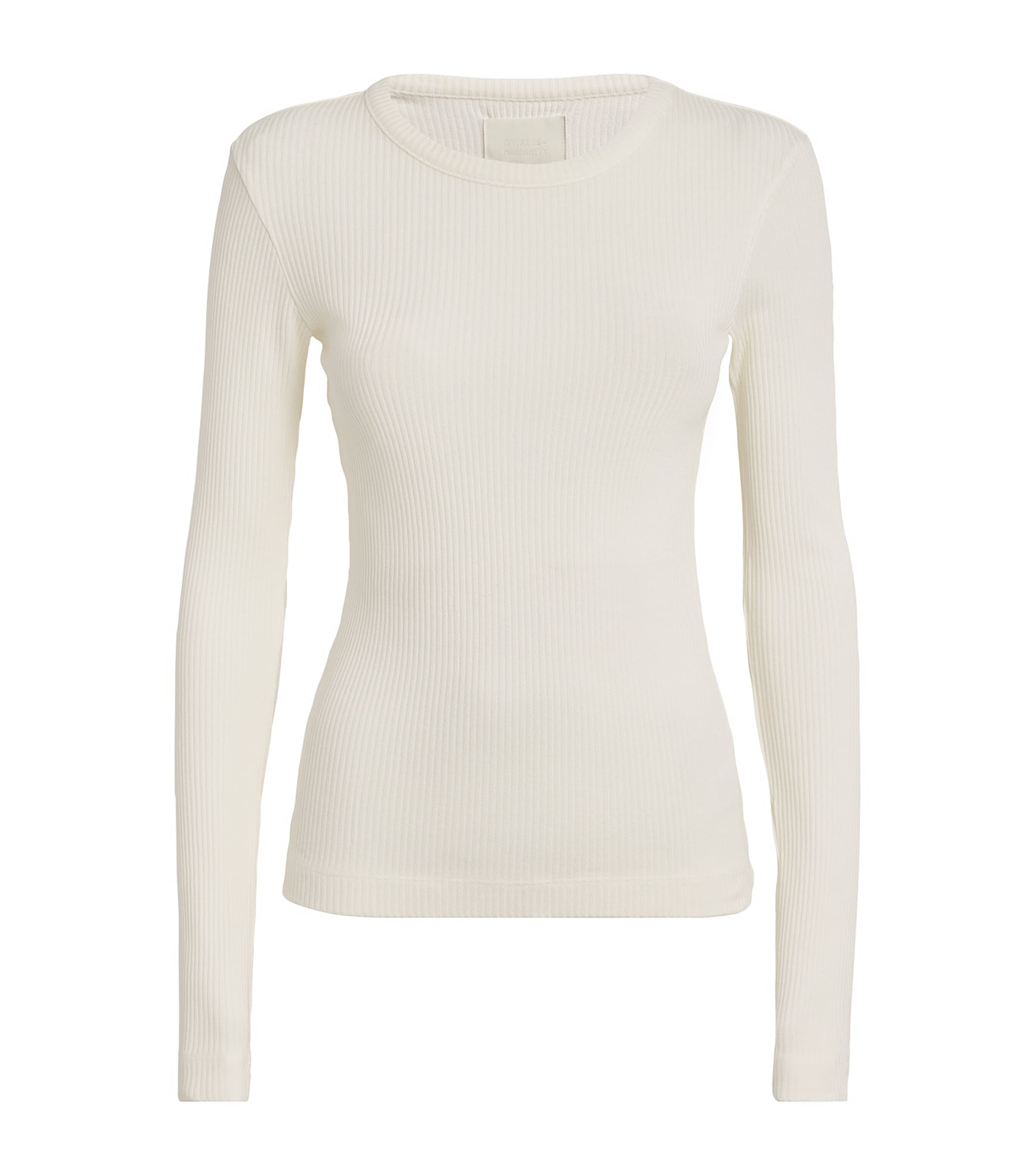 Ribbed Bina Crewneck Top PASHMINA (OFF WHITE)