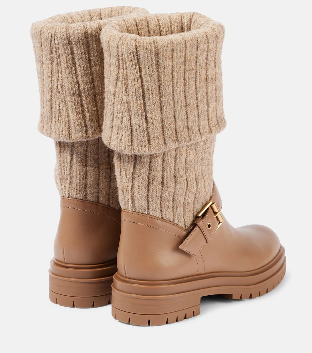 Gianvito Rossi - Thurso leather-trimmed sock boots
