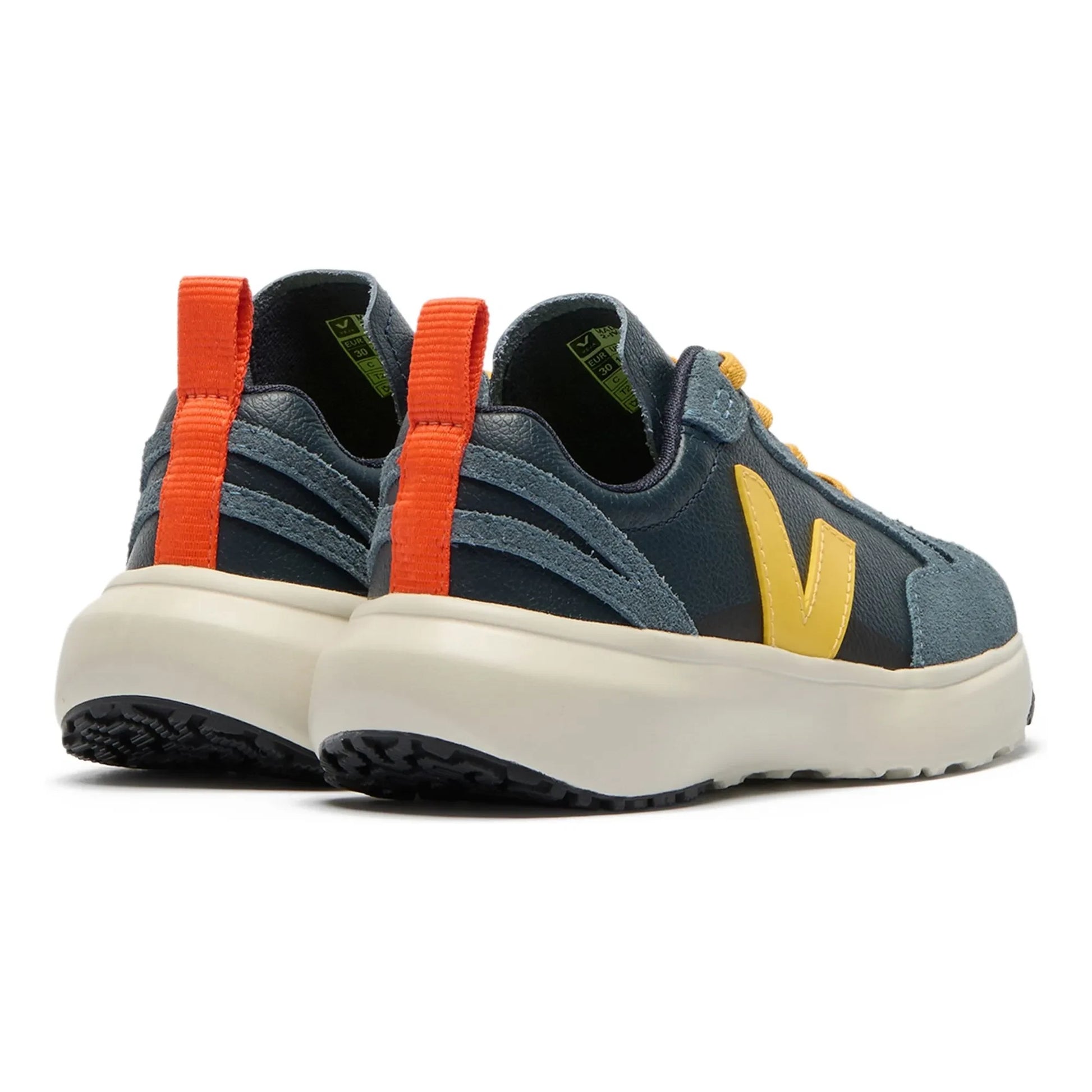 Veja - Elasticated Lace Sneakers Small Canary Light Leather O.T. | Blue