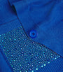 William Sharp Blue Cashmere Crystal-Embellished Cardigan