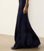 Ralph Lauren Collection Navy Satin Masina Maxi Skirt