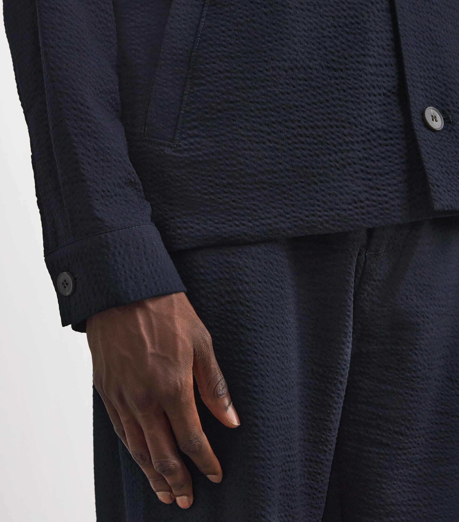 Stretch-Wool Seersucker Jacket BUAA-NAVY