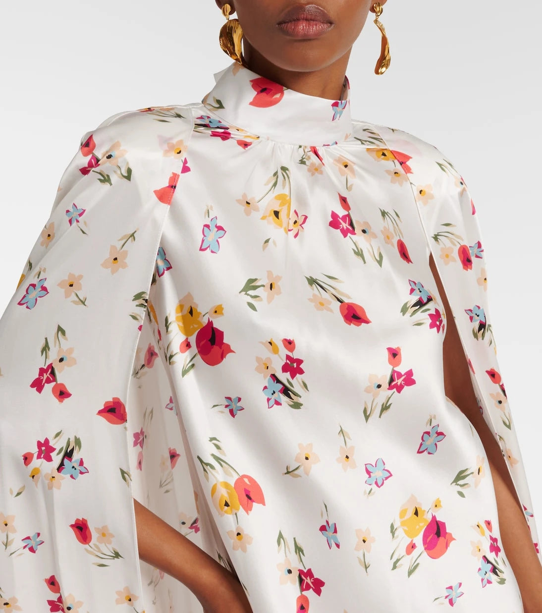 Rodarte - Floral caped silk maxi dress