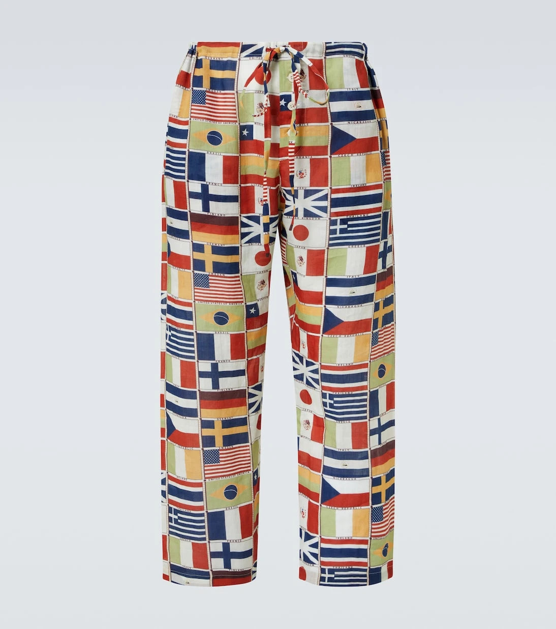 Bode - International printed linen straight pants