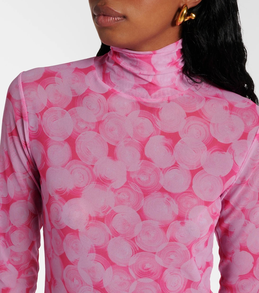 Dries Van Noten - Printed high-neck jersey top