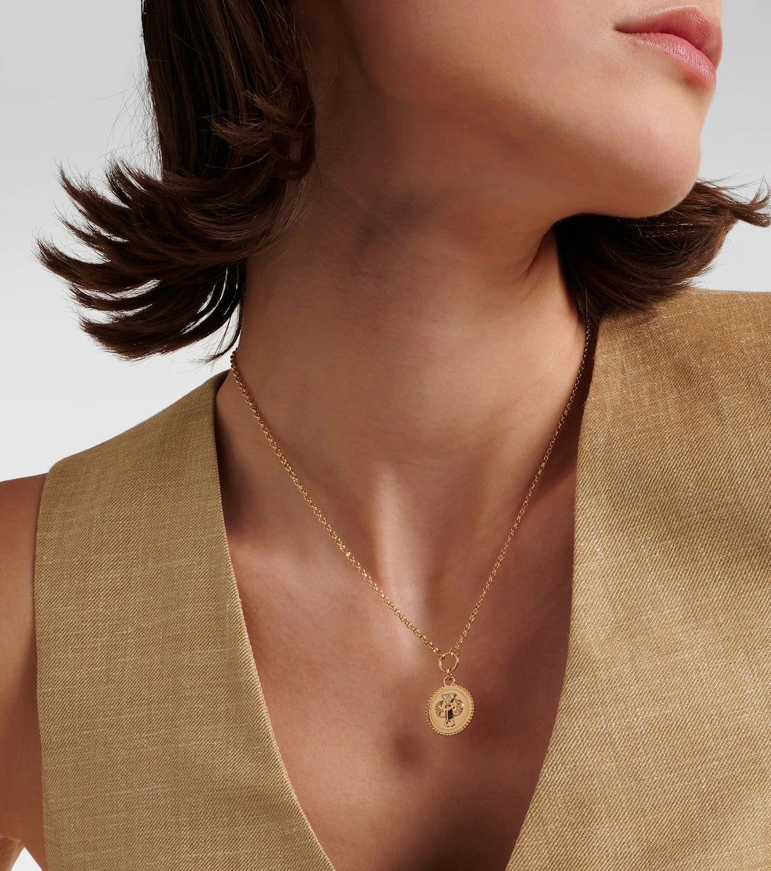 FoundRae - Protection 18kt gold chain necklace with diamonds