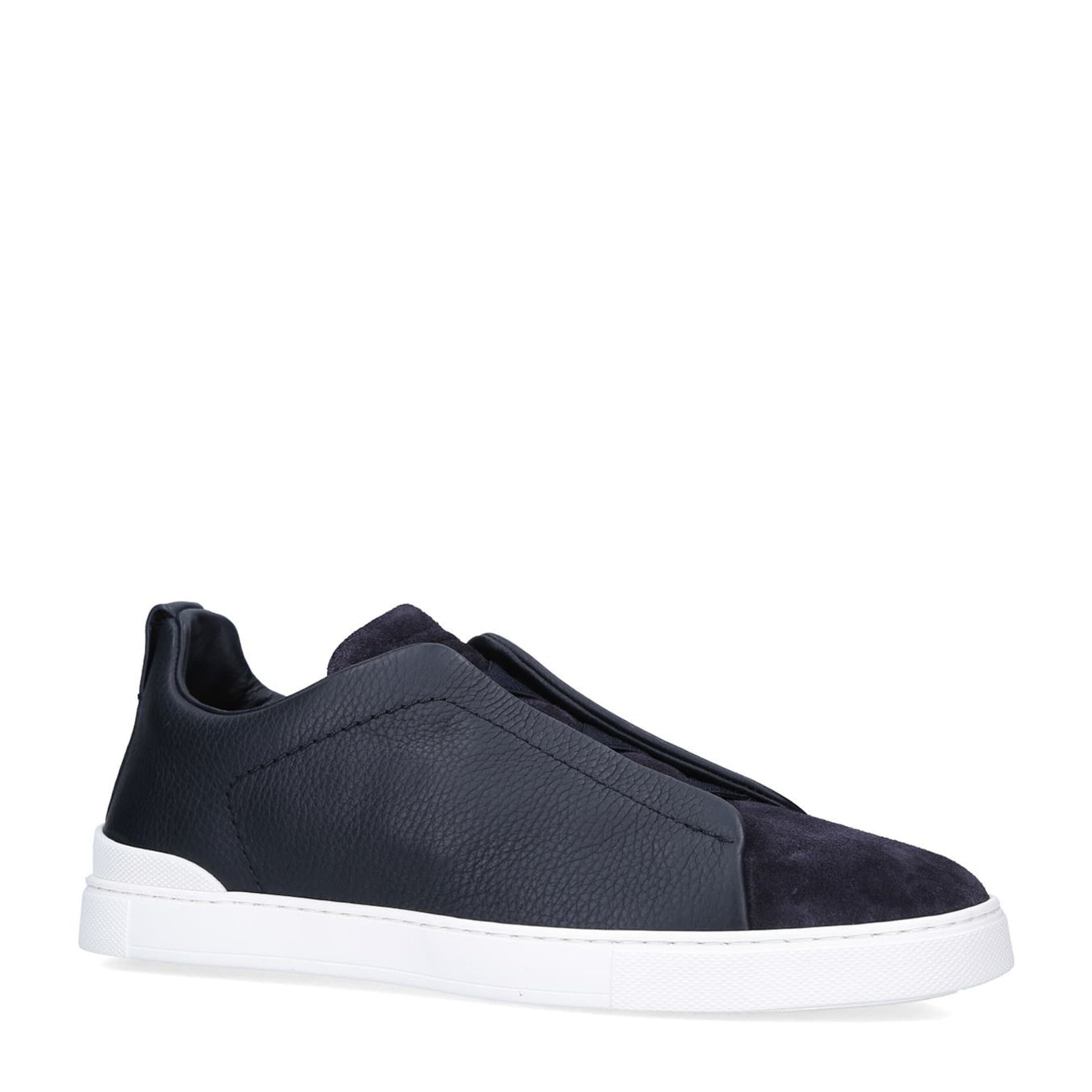 Zegna Leather Triple Stitch Sneakers