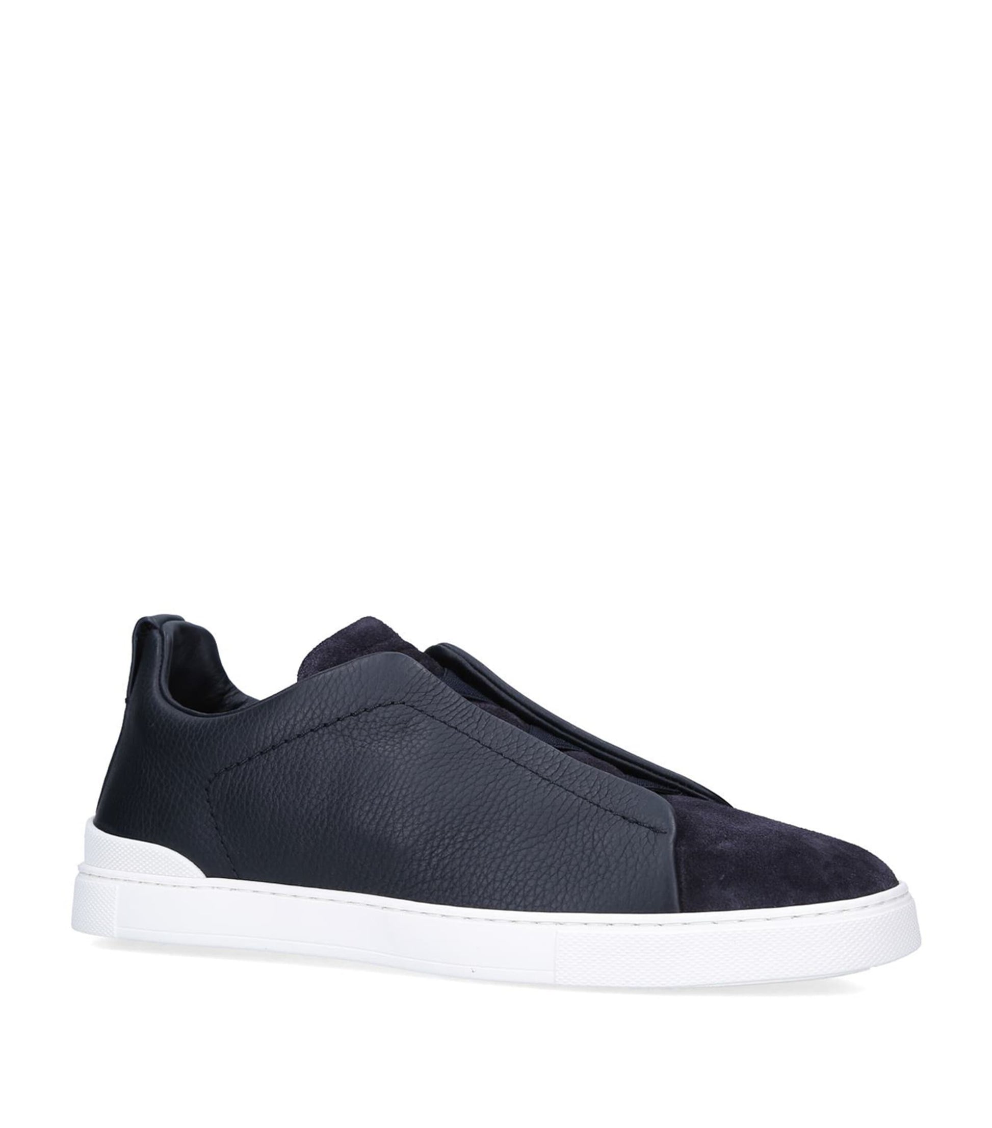 Zegna Leather Triple Stitch Sneakers
