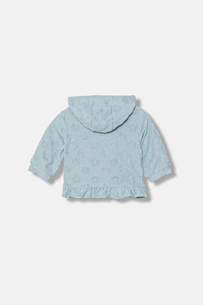 United Colors of Benetton pamuklu çocuklar için fermuarlı kapüşonlu sweatshirt