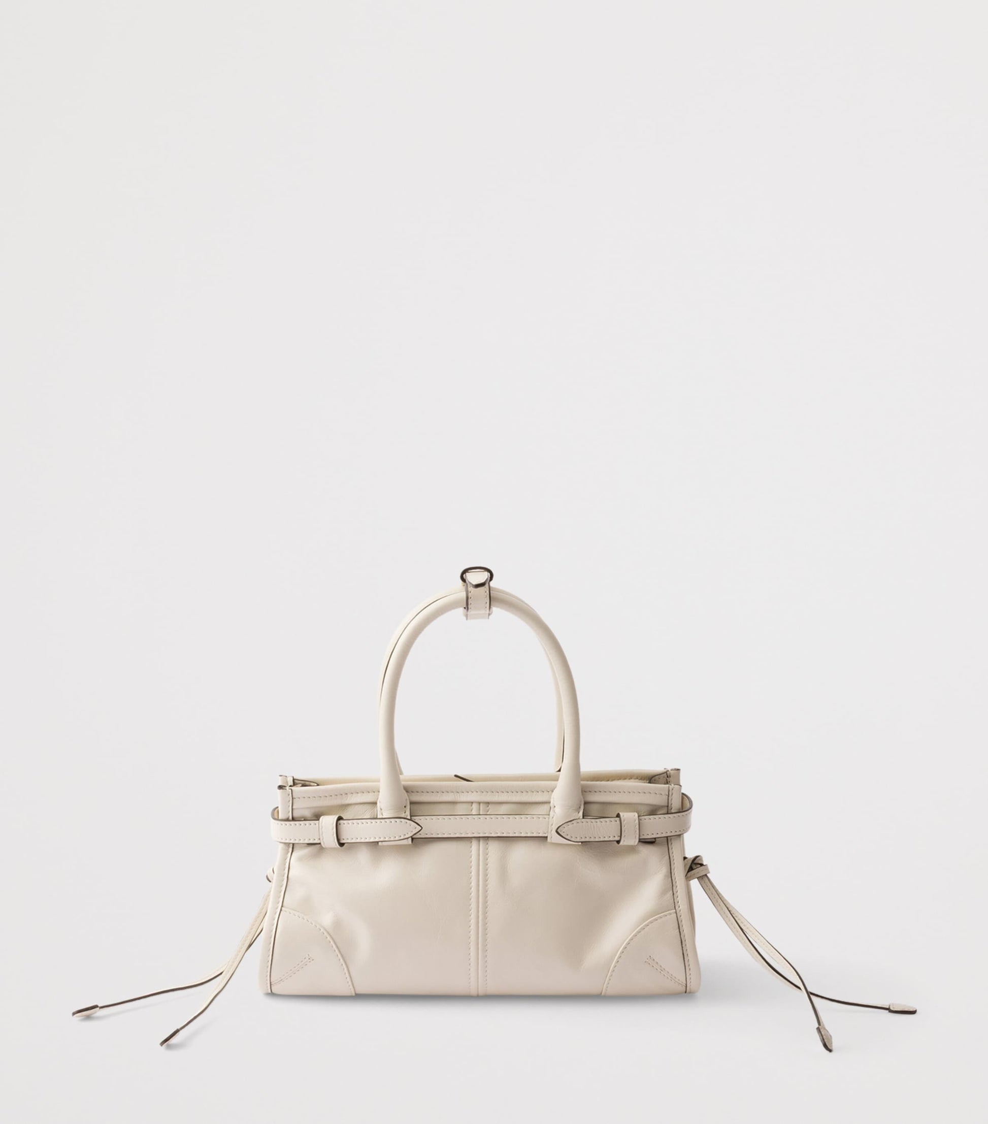 Prada White Mini Leather Bonnie Shoulder Bag