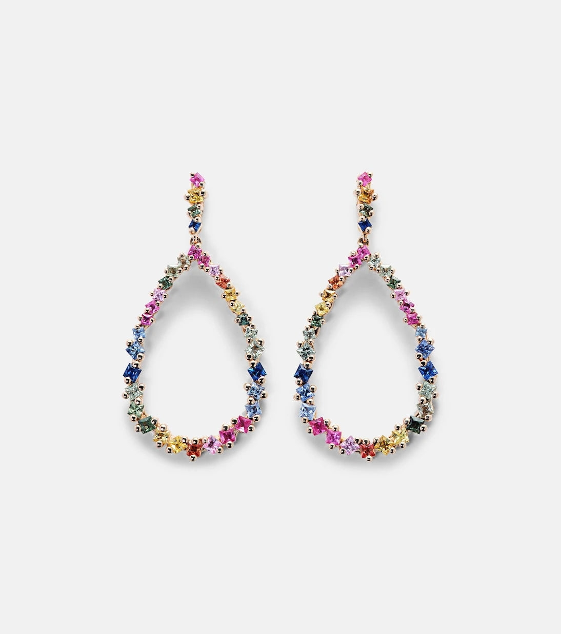 Suzanne Kalan - 18kt rose gold drop earrings with sapphires