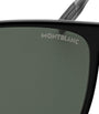 Montblanc Black Injected Rectangular Sunglasses
