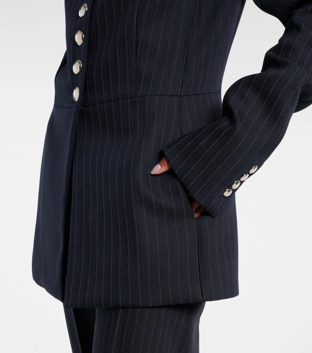 Khaite - Samuel chalk stripe wool-blend jacket