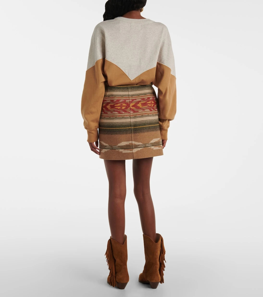 Marant Etoile - Adelaide fringed wool-blend miniskirt