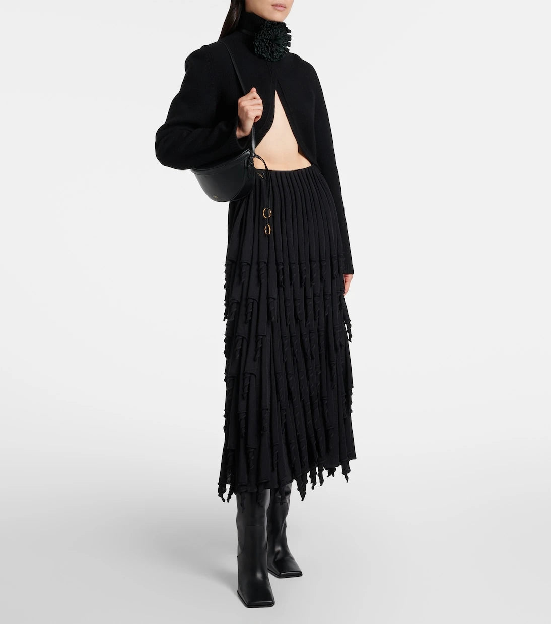 Alaïa - Square leather knee-high boots