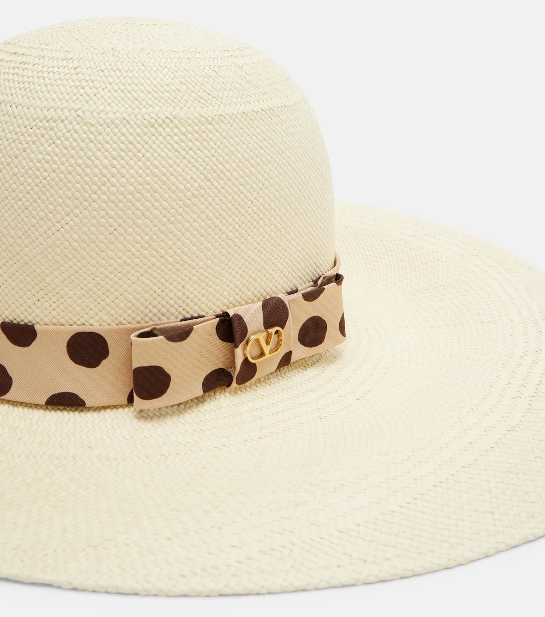 Valentino - Polka-dot straw boater hat