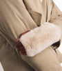 Yves Salomon Beige Rex Rabbit Mittens
