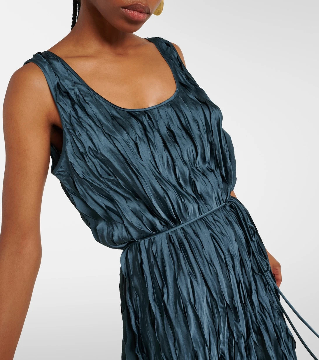 Vince - Pleated satin midi dress