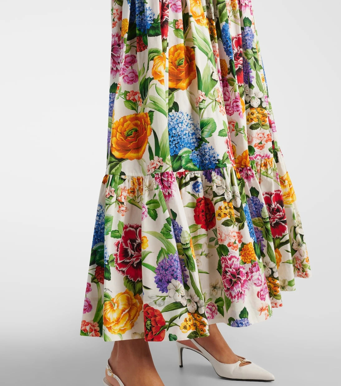Dolce&Gabbana - Floral cotton poplin maxi skirt