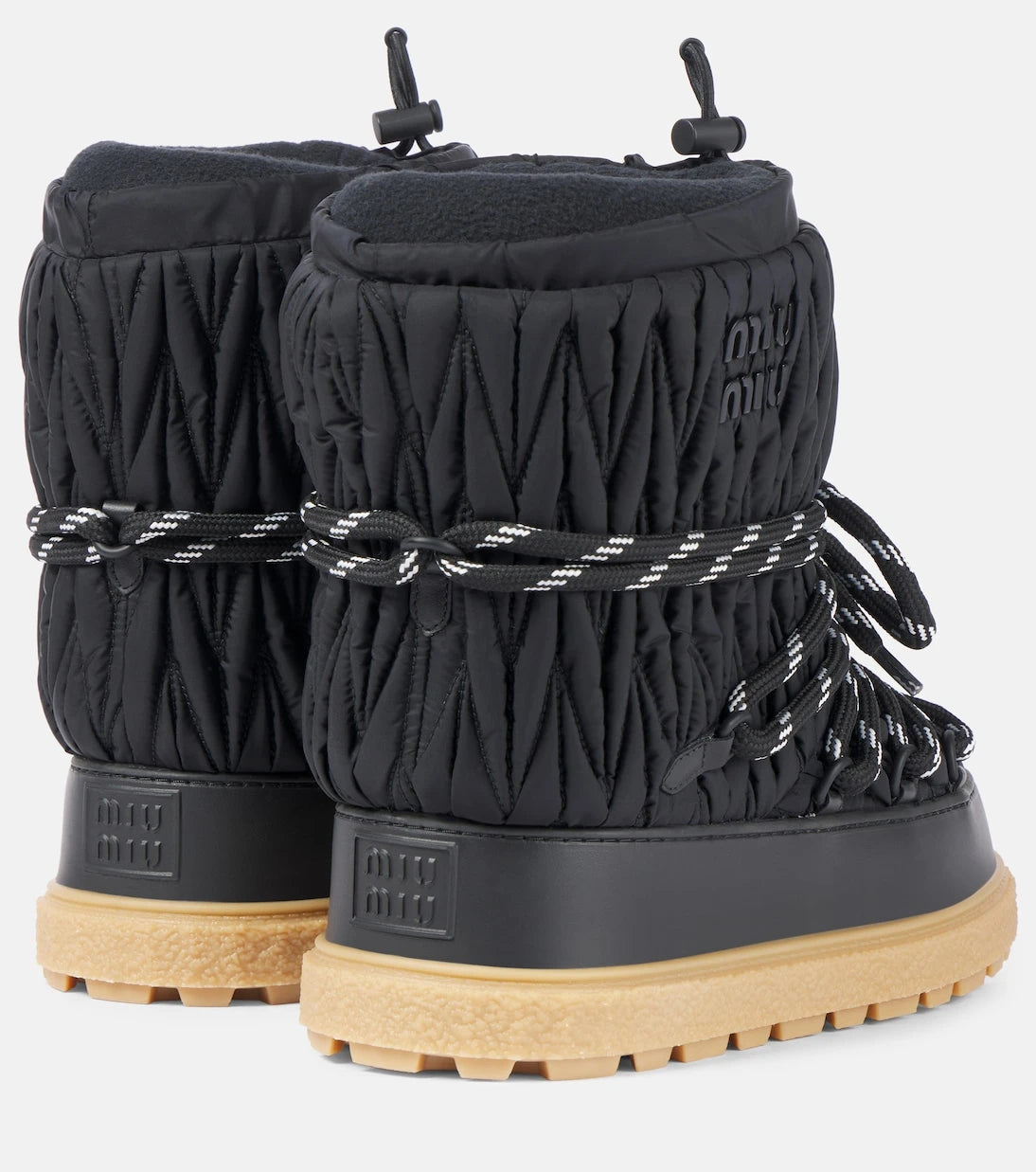 Miu Miu - Logo matelassé snow boots