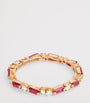 Rose Gold, Diamond and Ruby Thin Mix Eternity Ring