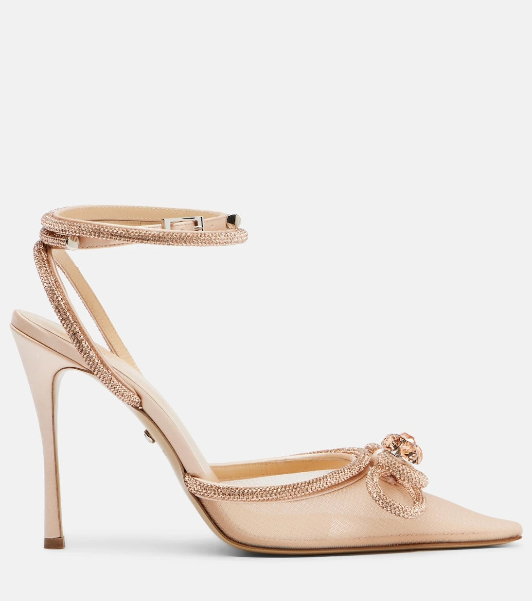 Mach & Mach - Double Bow 110 mesh slingback pumps