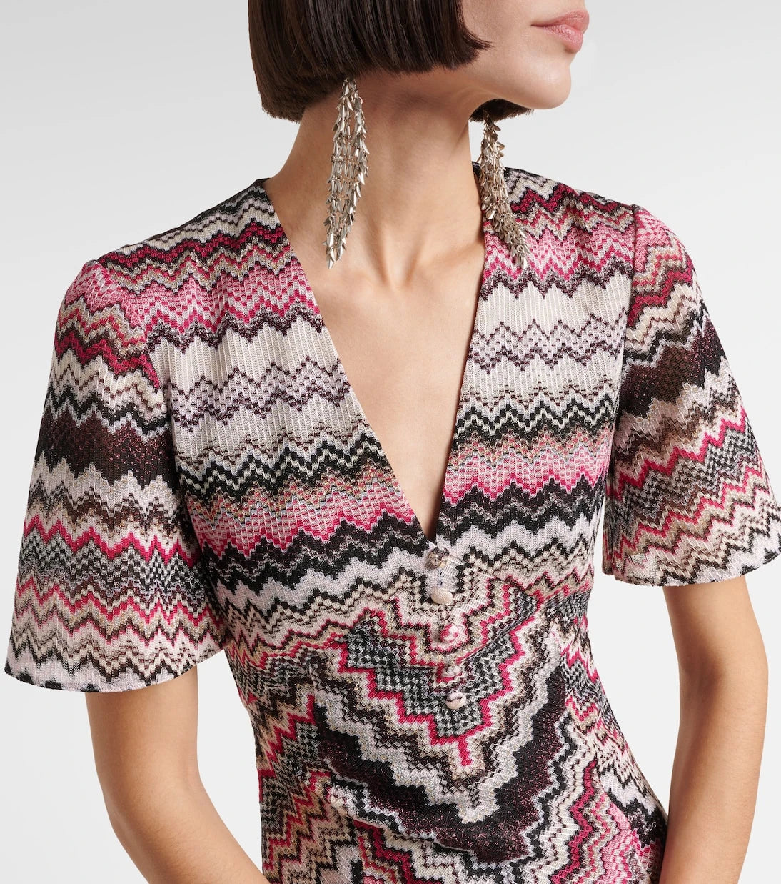 Missoni - Zigzag lamé midi dress