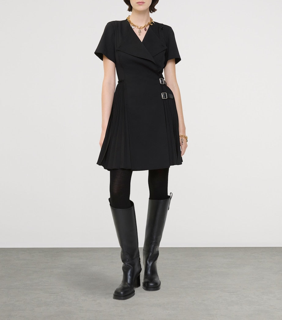 Burberry Black Pleated Kilt Mini Dress