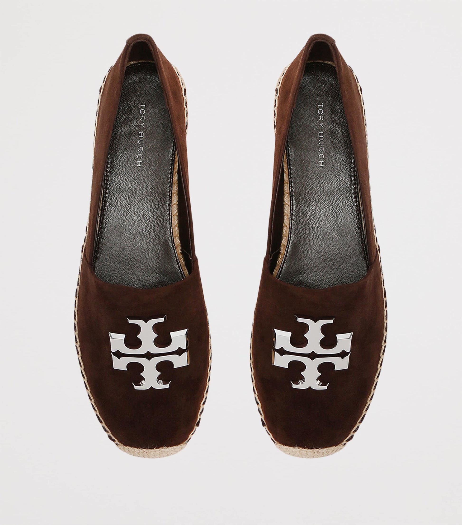 Tory Burch Brown Leather Eleanor Espadrilles
