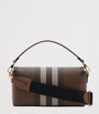 Brown Check Top-Handle Bag