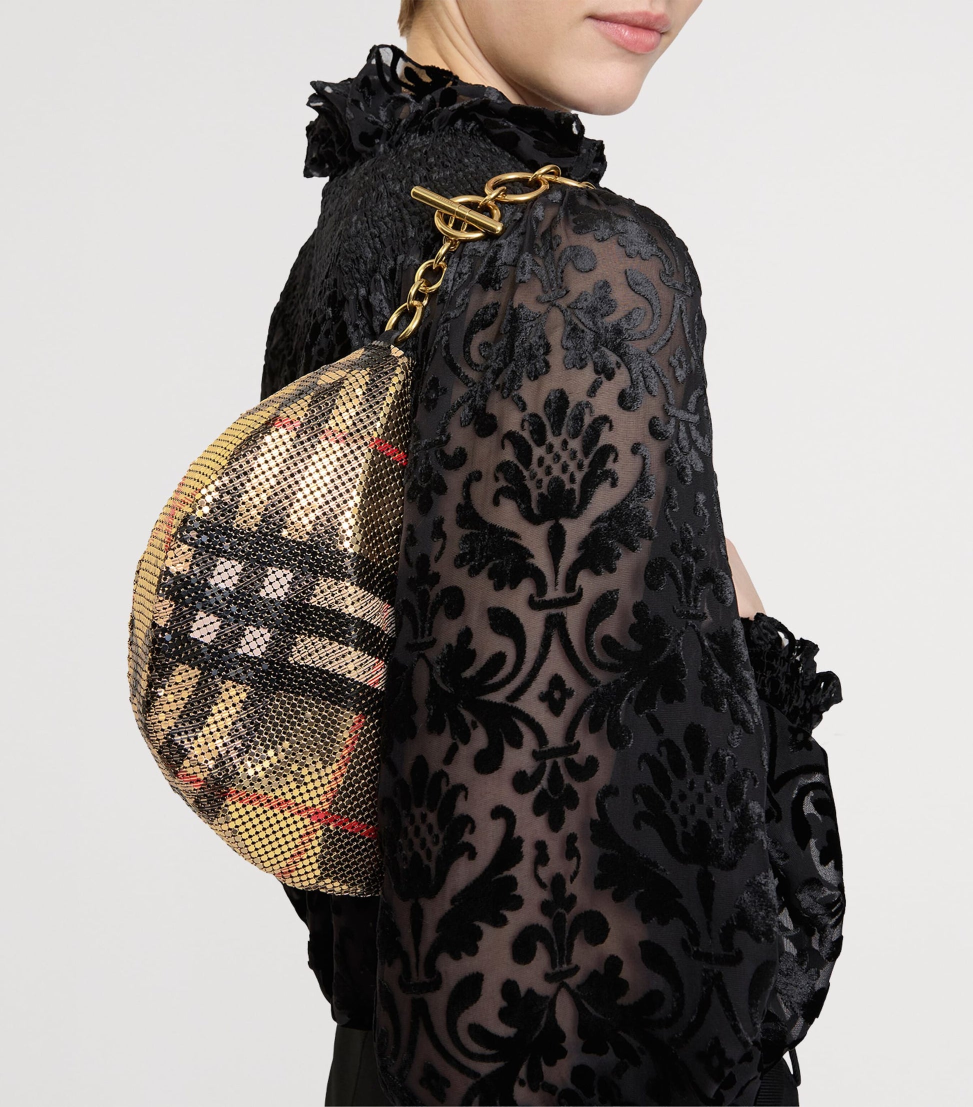 Check Chainmail Shoulder Bag