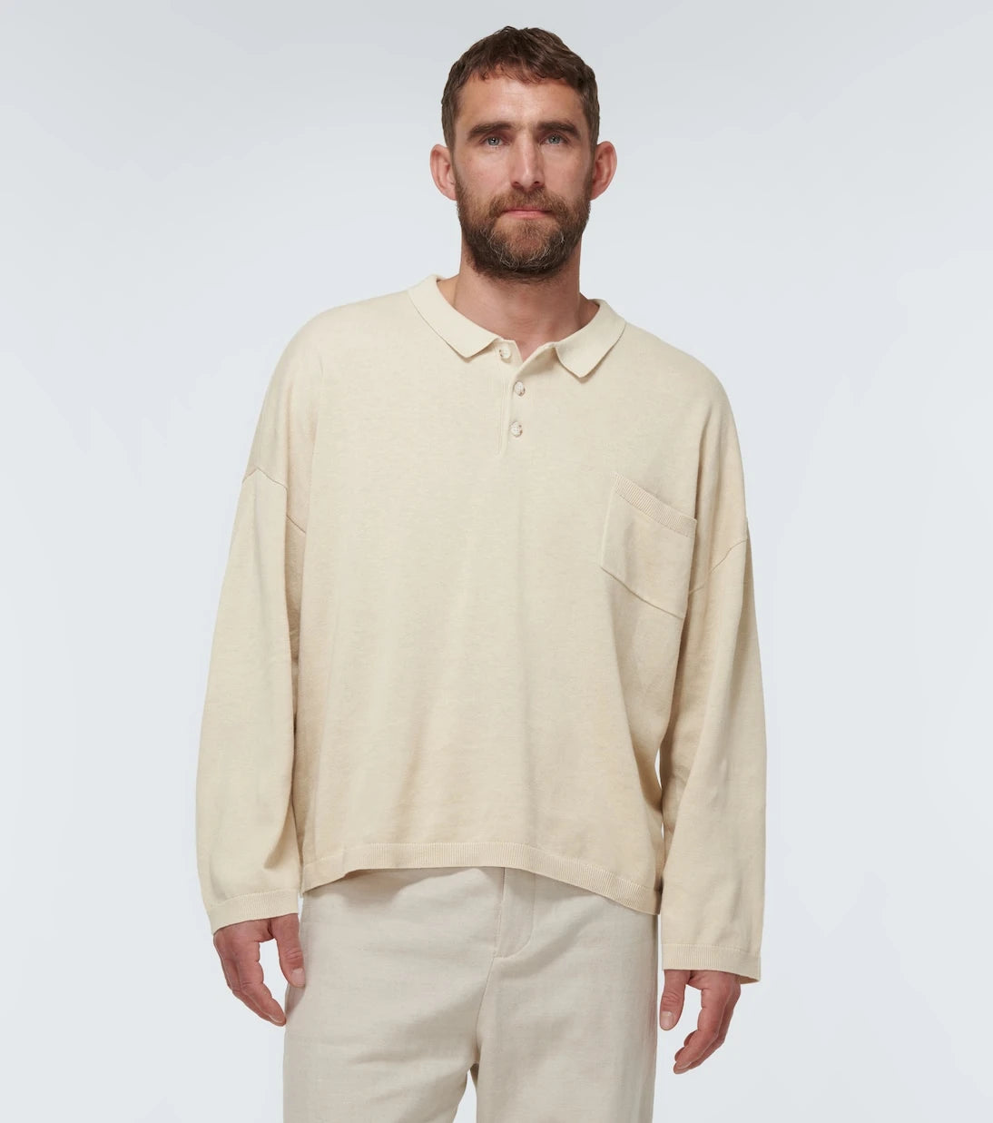 Commas - Linen and cotton polo top