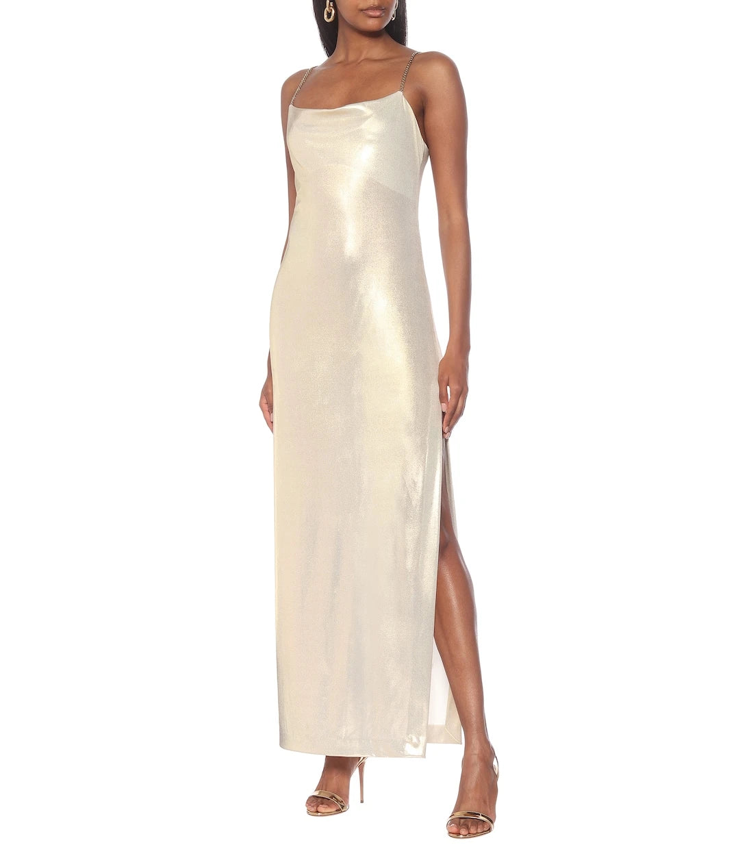 Balmain - Lamé slip dress