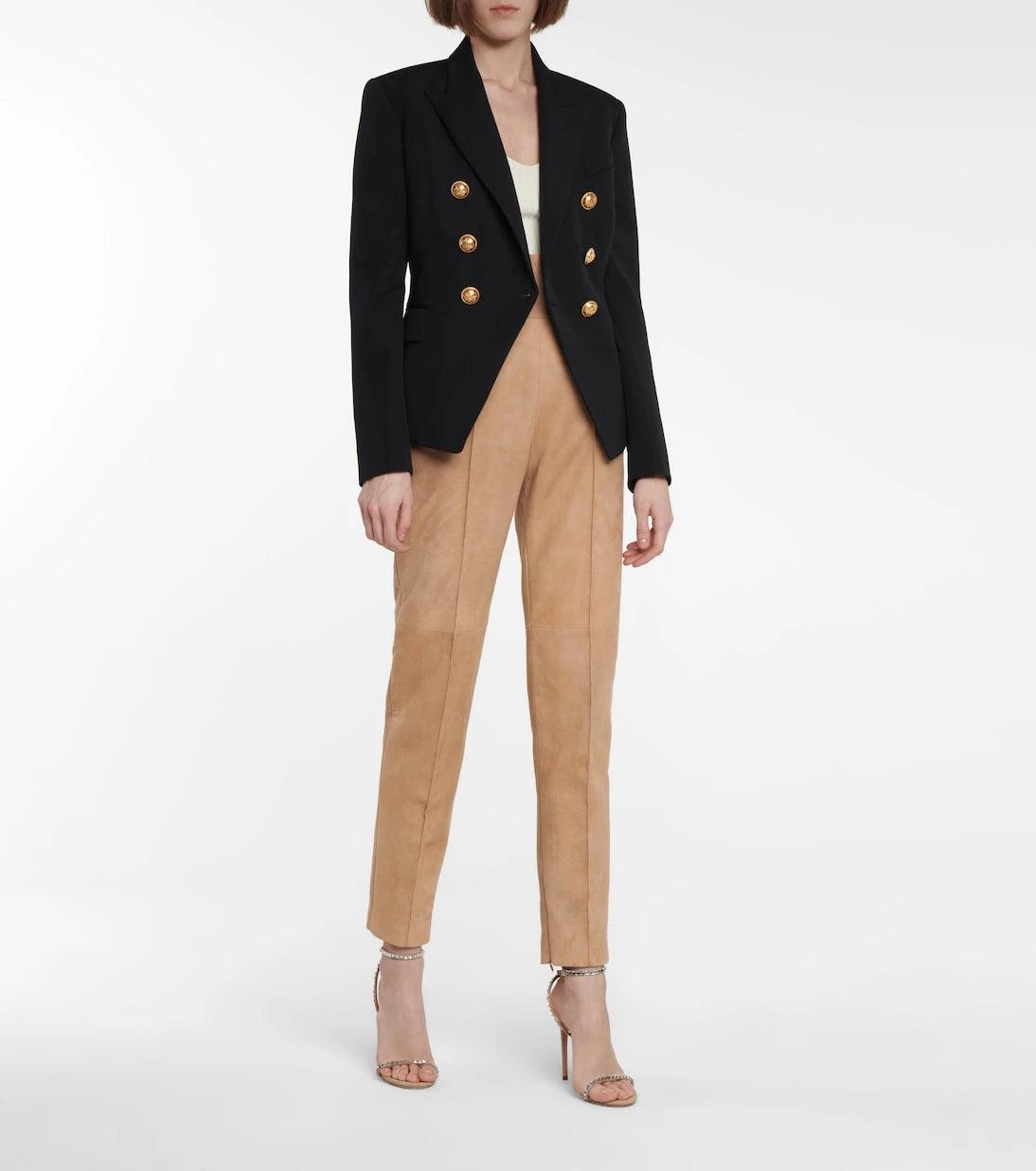 Alexandre Vauthier - Yüksek bel süet pantolon