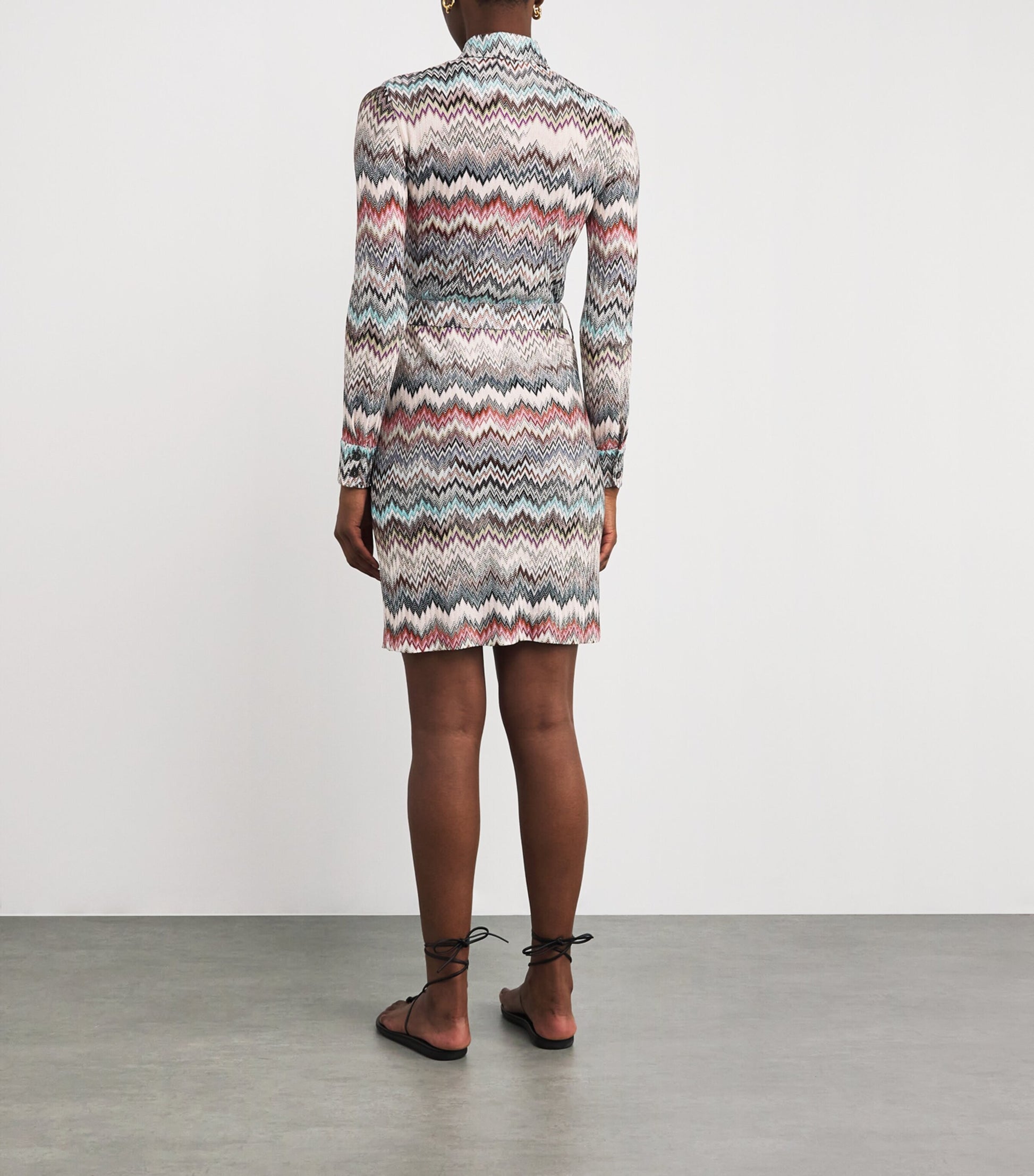 Missoni Multi Knitted Zigzag Shirt Midi Dress