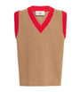 Beige Wool Ami de Coeur Sweater Vest