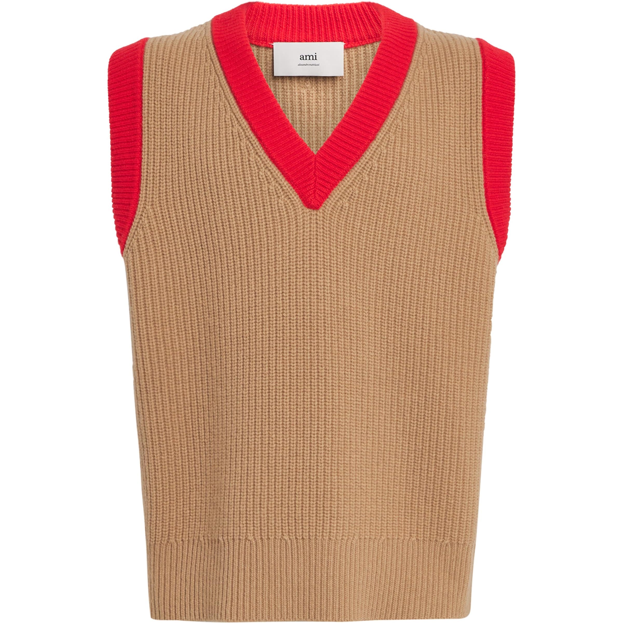 Beige Wool Ami de Coeur Sweater Vest
