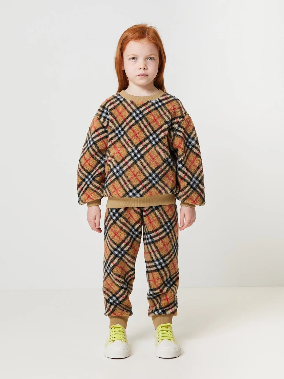 Burberry Kids - Burberry Check fleece sweatpants