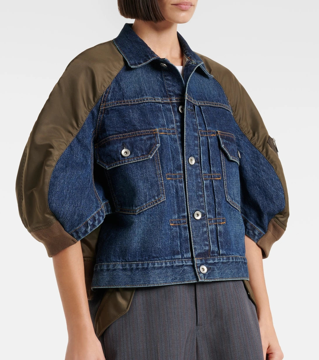 Sacai - Denim and twill jacket
