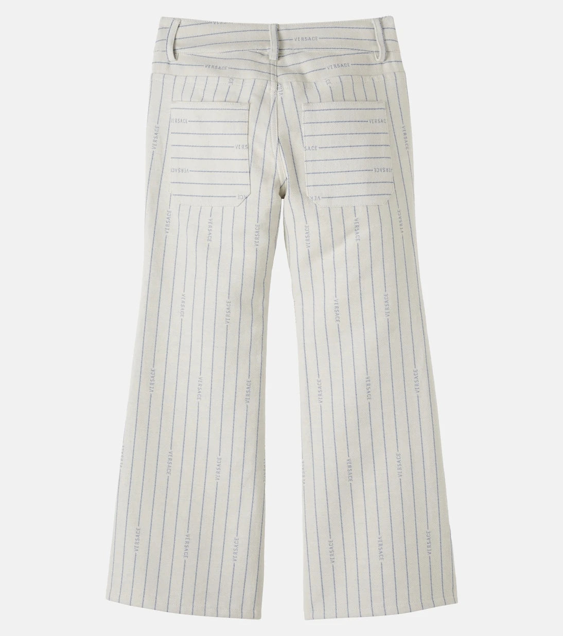 Versace Kids - Logo striped cotton flared pants