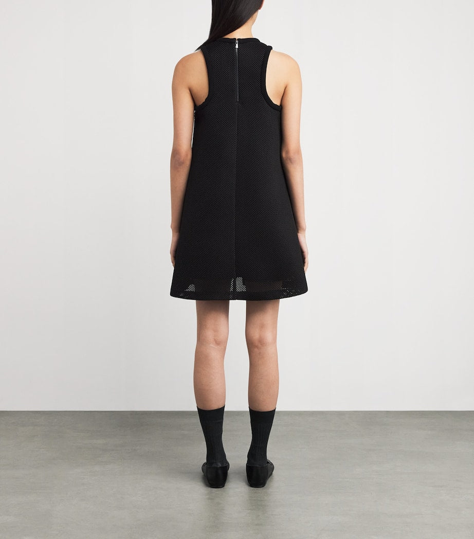 Max Mara Black Mesh Jersey Mini Dress