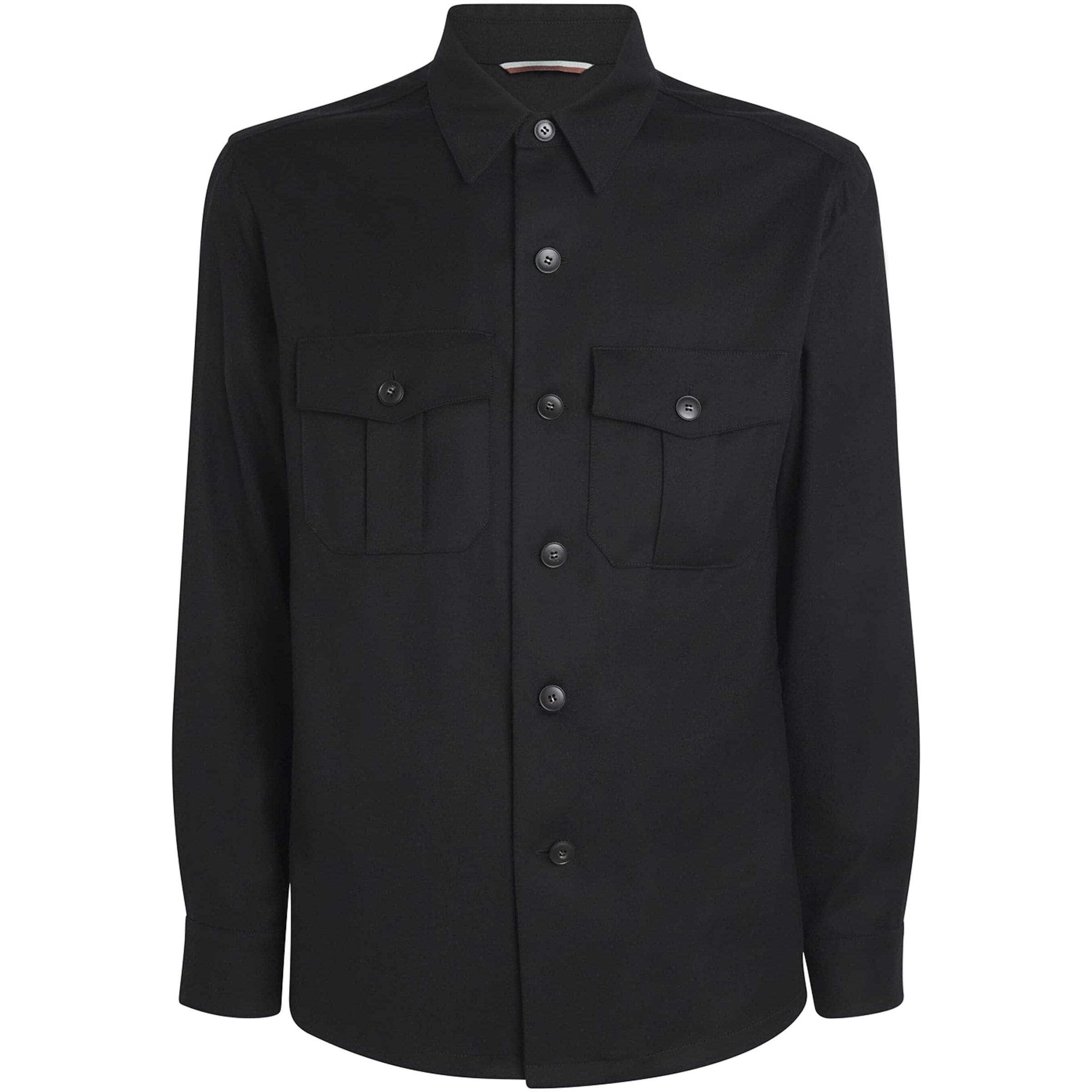 Canali Black Wool Overshirt