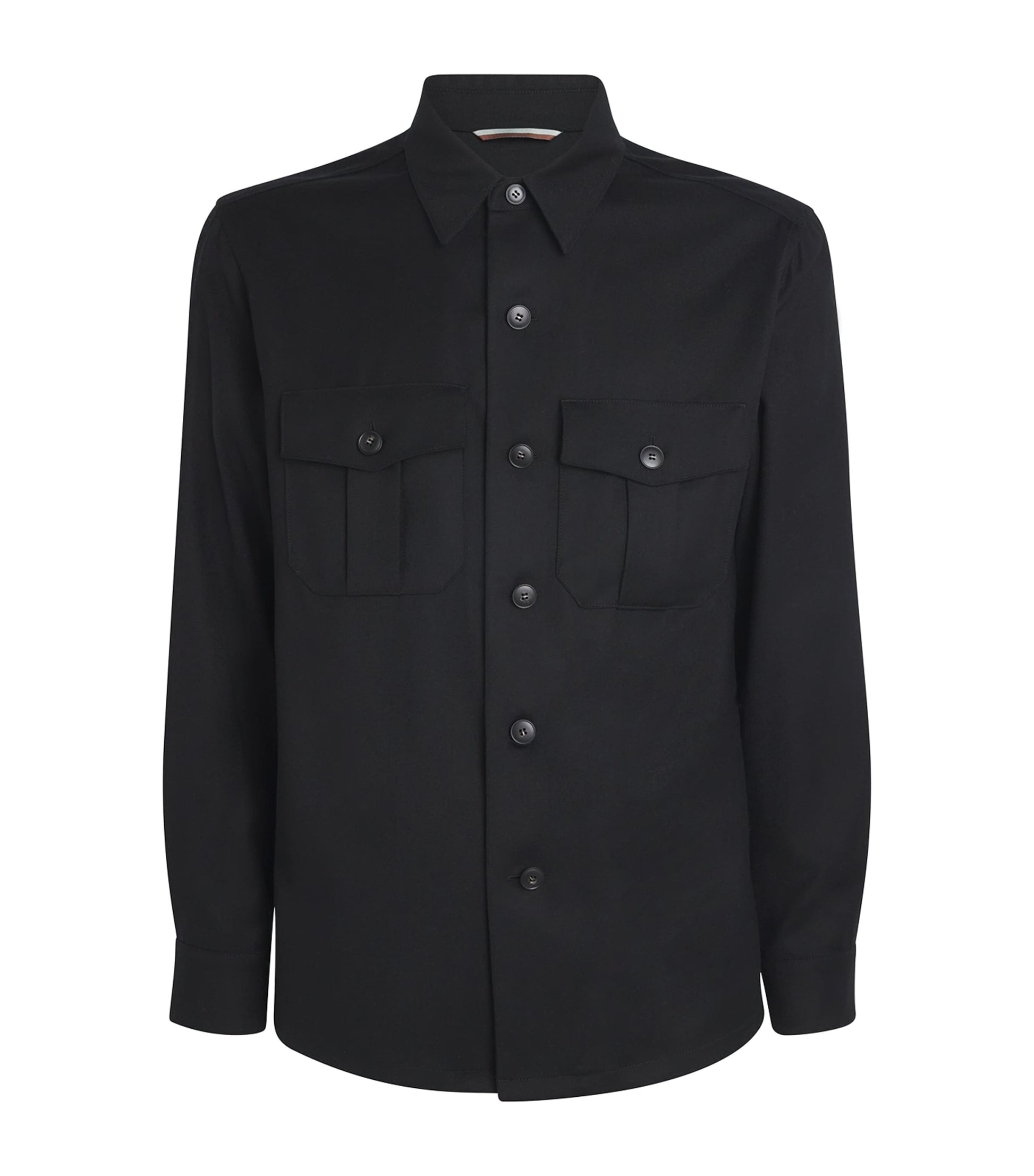 Canali Black Wool Overshirt