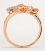 Bee Goddess Rose Gold and Diamond Apple Seed Ring (Size 16.5)