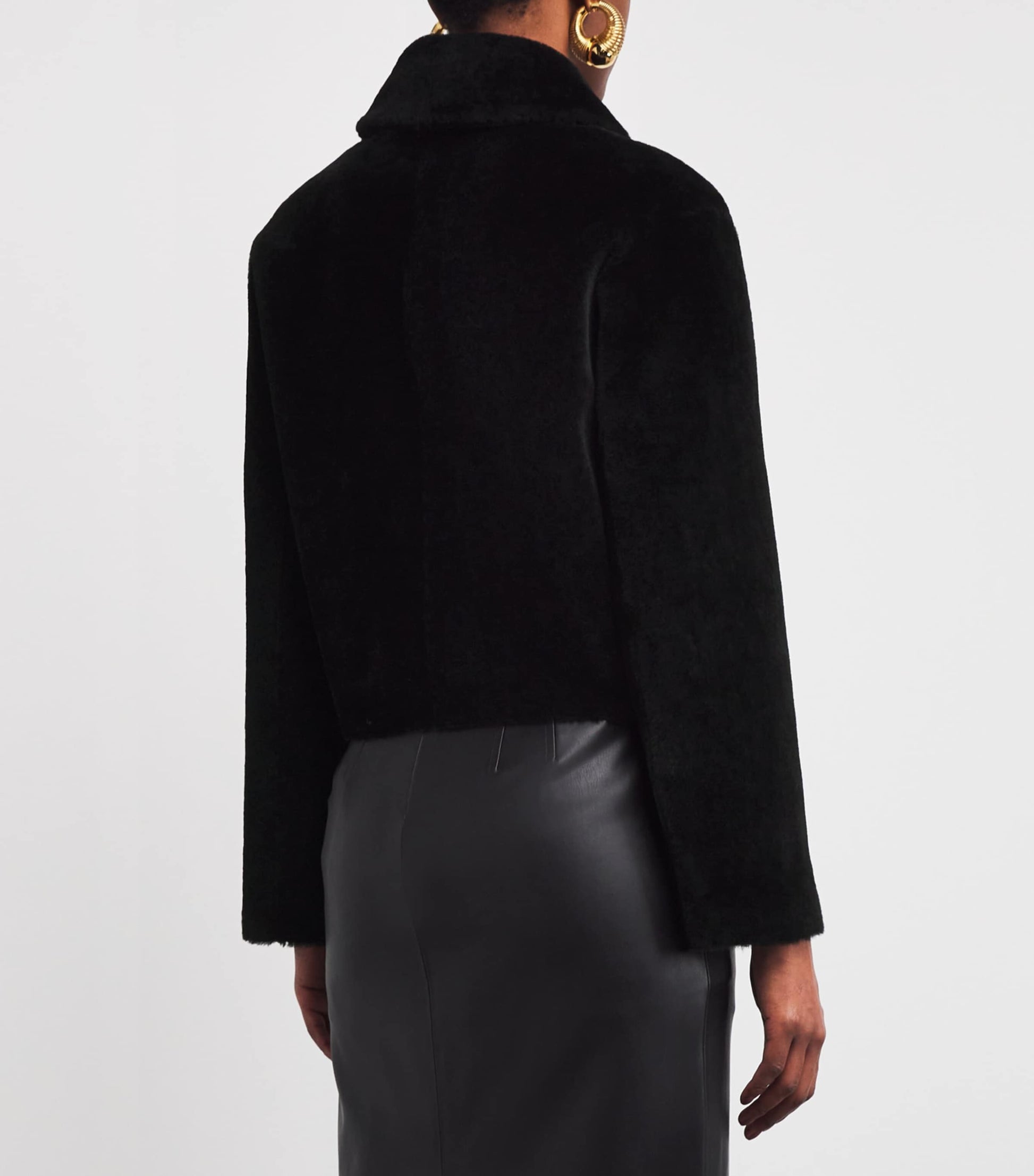 Joseph Black Shearling Reversible Alloway Jacket