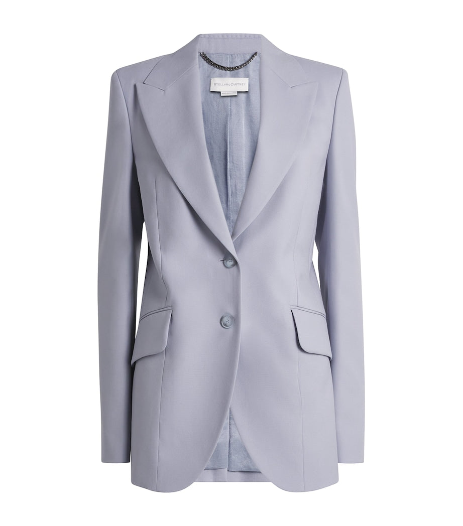 Blue Wool Single-Breasted Blazer