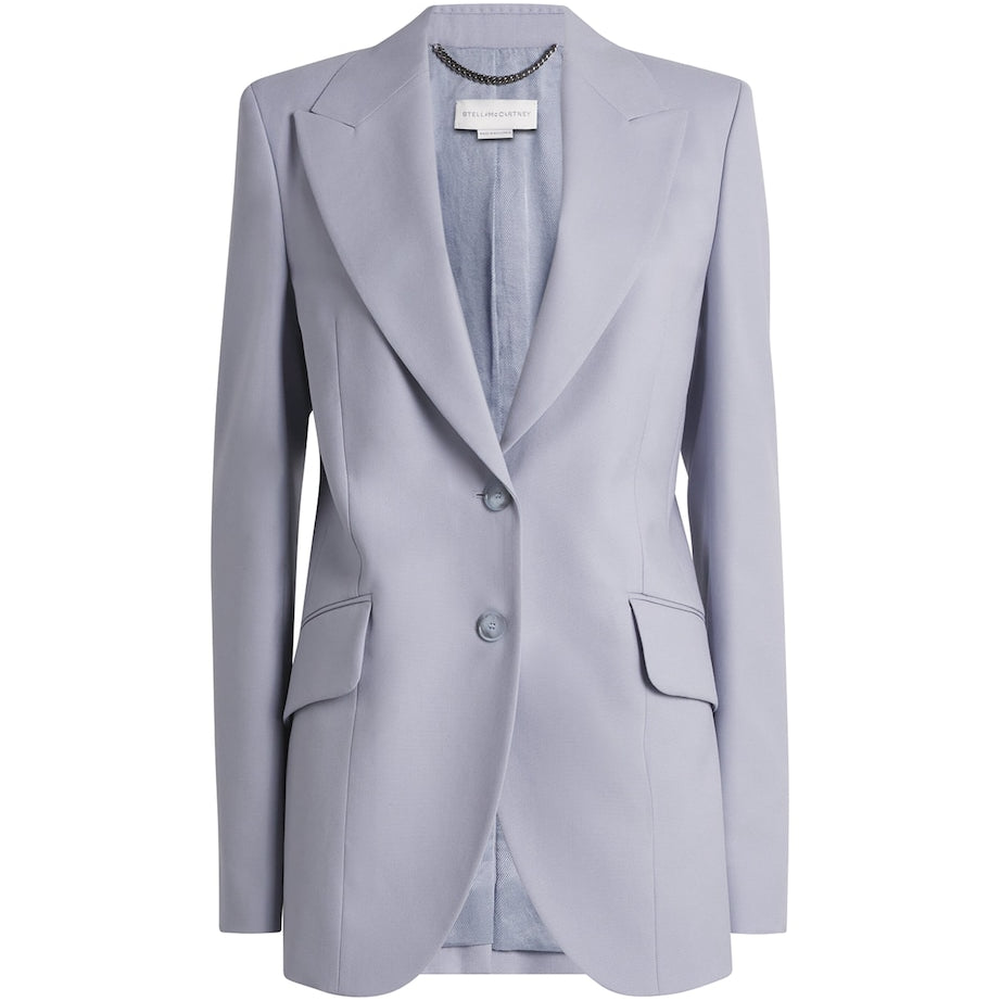 Blue Wool Single-Breasted Blazer