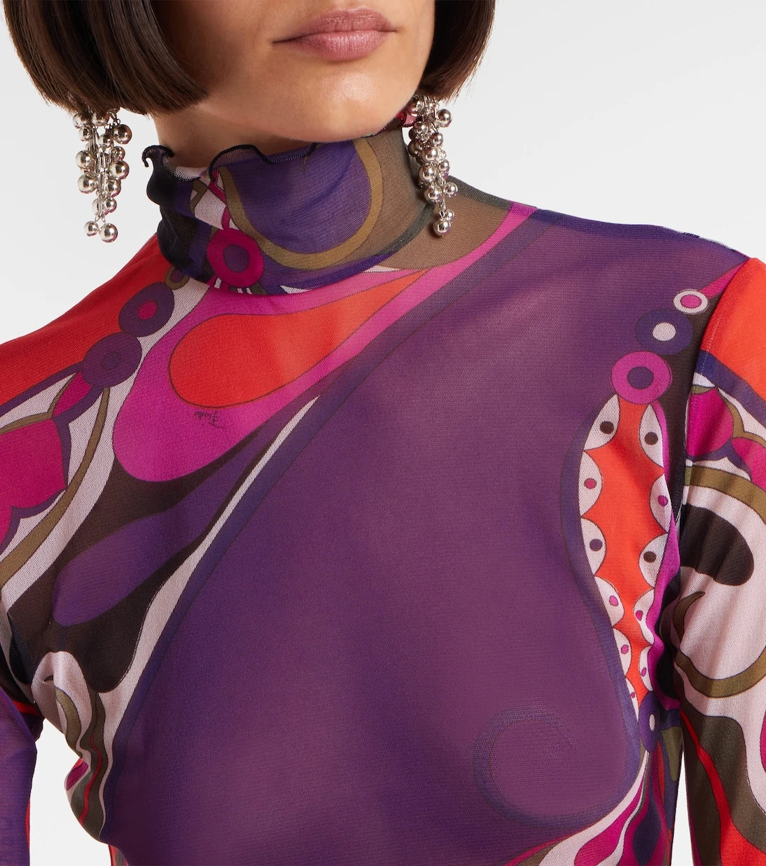 Pucci - Orchidee tulle top