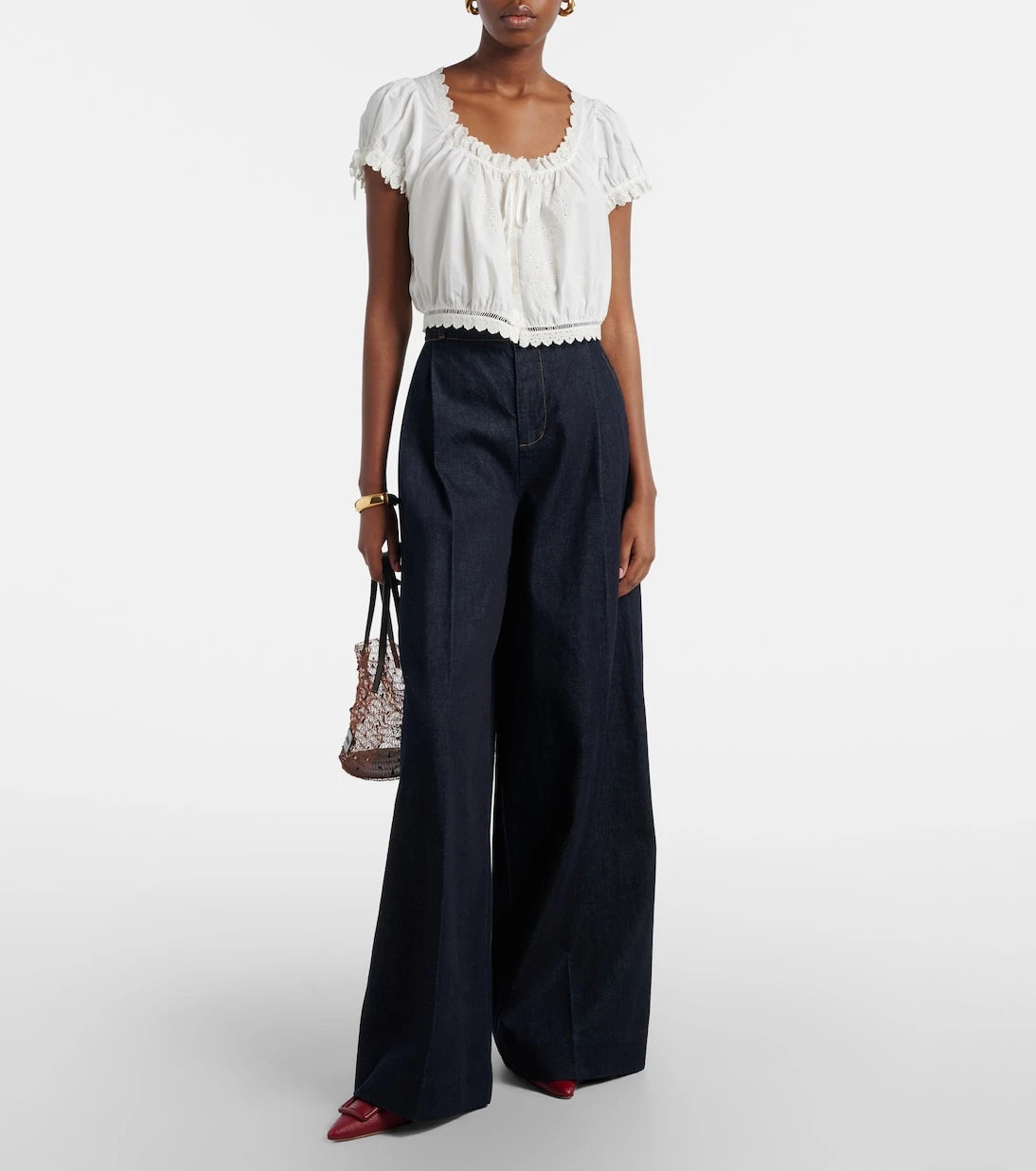 Dôen - Nera embroidered cotton top