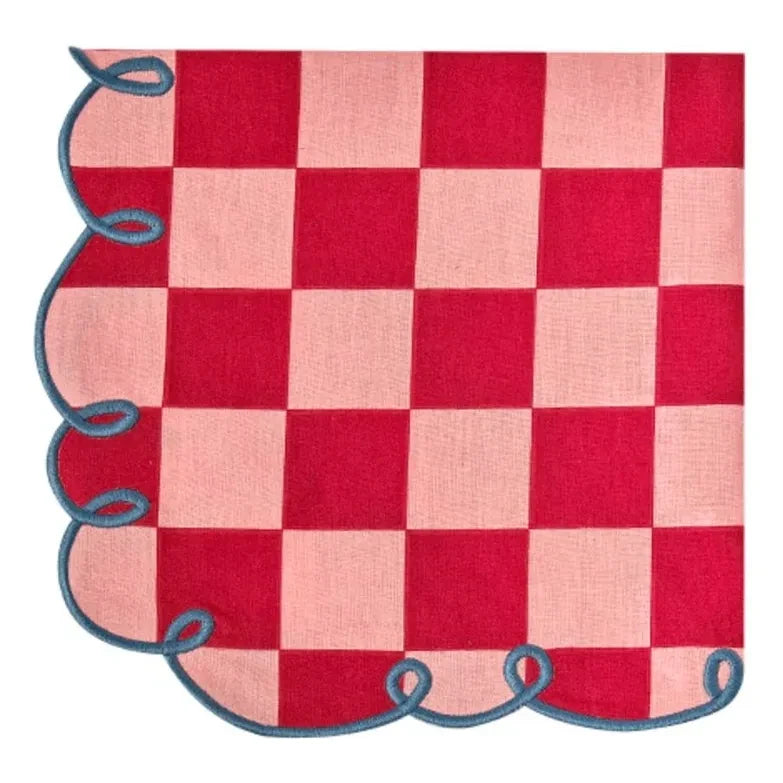 Bitossi - Dama Rosa gingham napkins - Set of 2 | Red